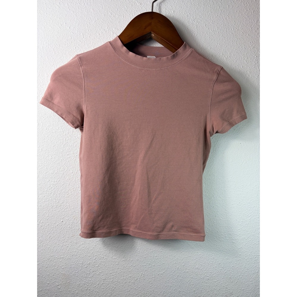Yogalicious Womens Short Sleeve Tee Mauve XS Airlite Melissa Crop Gym Athleisure